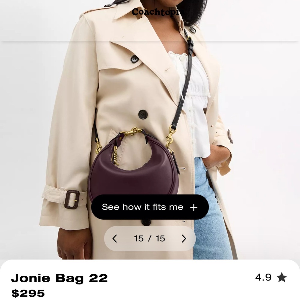 Coach Jonie 22 Brown Leather Shoulder Bag